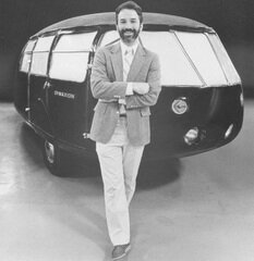 L. Steven Sieden with Dymaxion Car